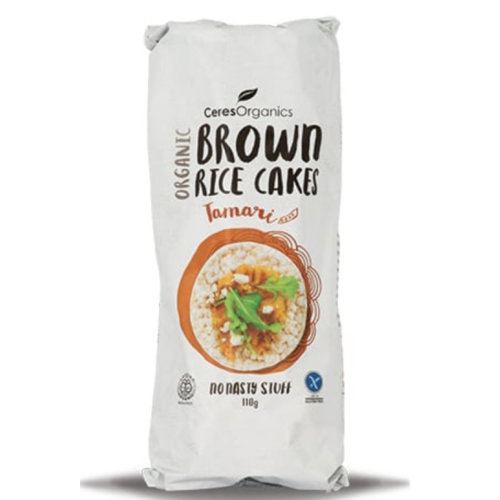 Brown Rice Cakes Tamari 110g by Ceres Organics