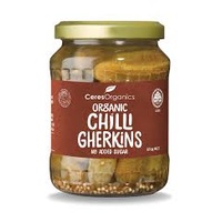 Chilli Gherkins 670g by Ceres Organics