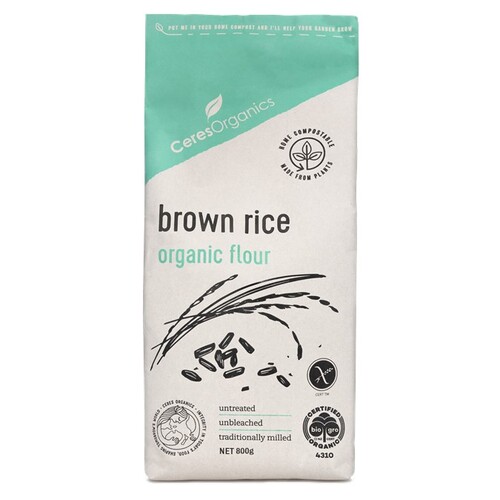 Brown Rice Flour Organic (new compostable packaging) 800g