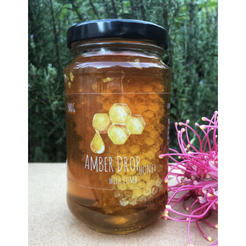 Amber Drop Honey with Honeycomb 500g